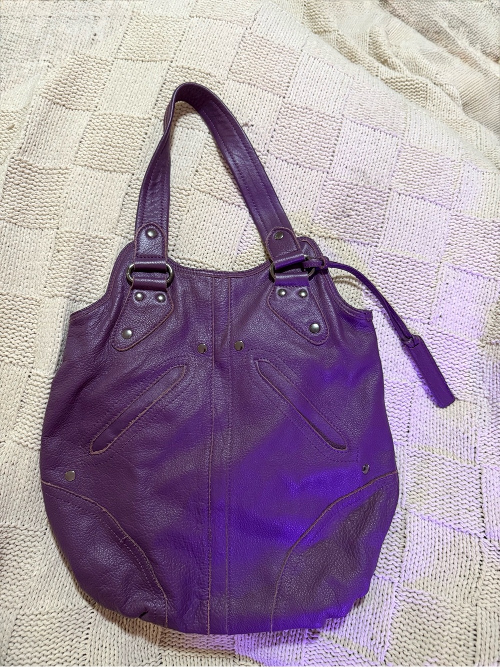 Joe’s Purple Leather Tote Bag - Picture 9 of 10